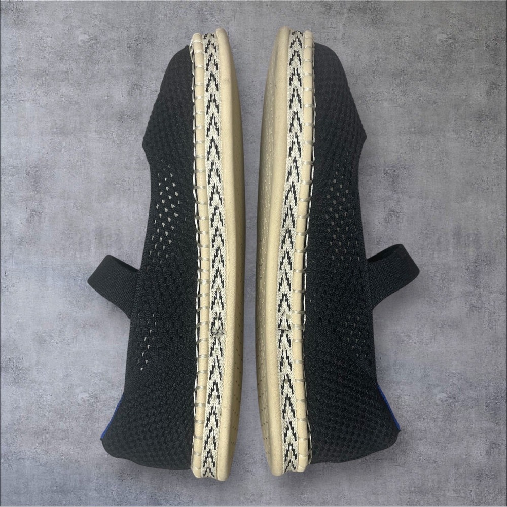 Black Women's Espadrille Mary Jane Flats with Gold Buckle - Picture 4 of 9